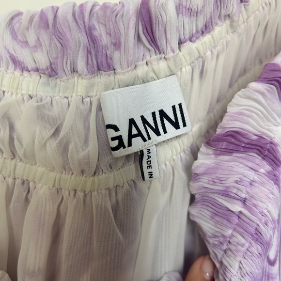 Ganni Tops | Ganni Purple and White Pleated Georgette Strappy Cami. - Picture 2 of 3